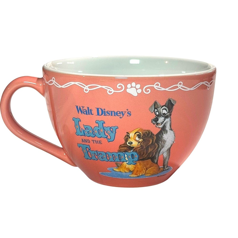 Disney Store Lady and the Tramp Large Pink Soup Mug Tea Cup Oversized